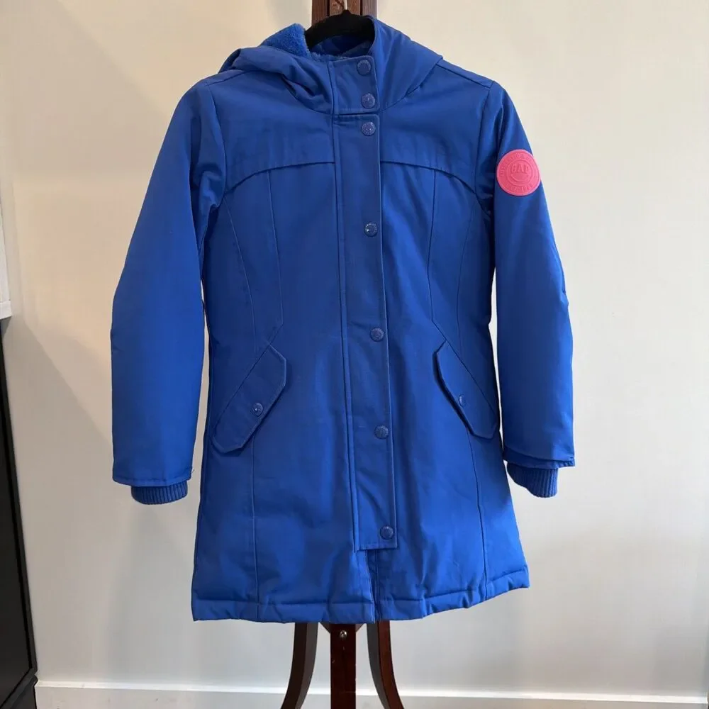 Gap Kids Girl Cold Control Ultra Max Down Parka Coat Blue Size Lg